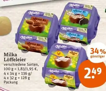 tegut Milka Löffeleier 136/128g Packung Angebot