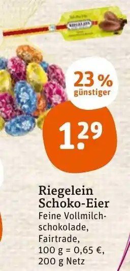 tegut Riegelein Schoko Eier 200g Angebot