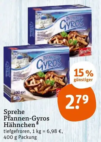 tegut Sprehe Pfannen Gyros Hähnchen 400g Packung Angebot