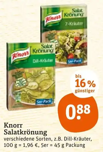 tegut Knorr Salatkrönung 45g Packung Angebot