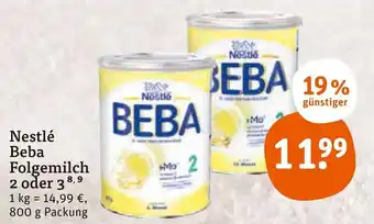 tegut Nestlé Beba Folgemilch 2 oder 3, 800 Packung Angebot