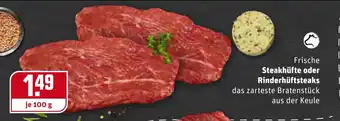 REWE Frische Steakhüfte oder Rinderhüftsteaks 100g Angebot