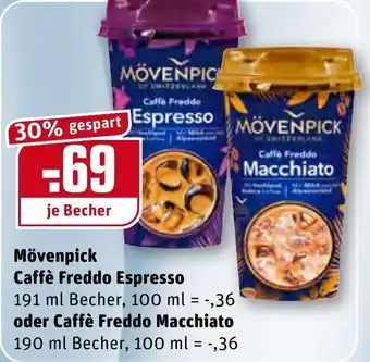 REWE Mövenpick Caffè Freddo Espresso 191ml Becher oder Caffè Freddo Macchiato 190ml Becher Angebot