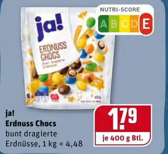 REWE ja! Erdnuss Chocs 400g Angebot