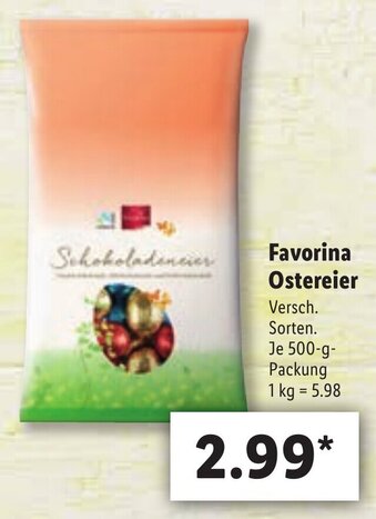 Lidl Favorina Ostereier 500 g Angebot