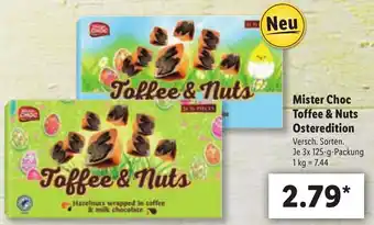 Lidl Mister Choc Toffee & Nuts Osteredition 3 x 125 g Angebot