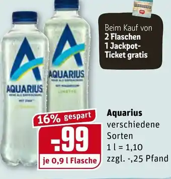 REWE Aquarius 0,9L Angebot