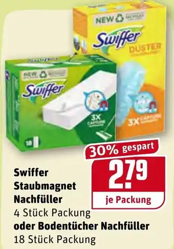 REWE Swiffer Staubmagnet Nachfüller oder Bodentücher Nachfüller Angebot