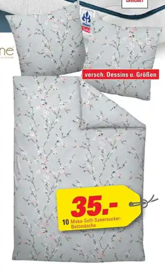 Höffner Janine mako-soft-seersucker-bettwäsche „floral“ Angebot