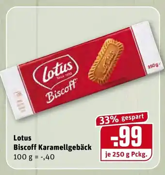 REWE Lotus Biscoff Karamellgebäck 250g Angebot