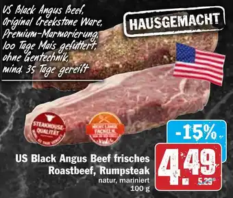 Hit US Black Angus Beef frisches Roastbeef, Rumpsteak 100g Angebot