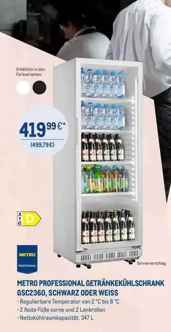 METRO Metro Professional Getränkekühlschrank Gsc2360, Schwarz Oder Weiss Angebot