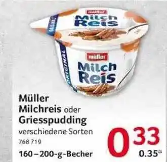 Selgros Müller Milchreis Oder Griesspudding Angebot