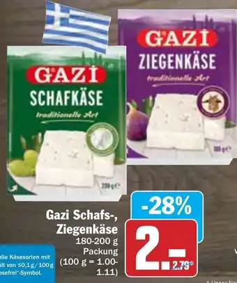 Hit Gazi Schafs, Ziegenkäse 180-200g Packung Angebot