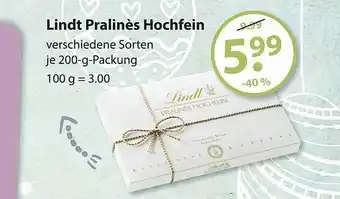 V Markt Lindt Pralinès Hochfein Angebot