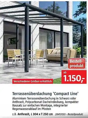 Bauhaus Terrassenüberdachung 'compact Line' Angebot