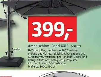 Bauhaus Ampelschirm 'capri Xxl' Angebot