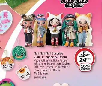 Vedes Na! Na! Na! Surprise 2in1: Puppe & Tasche Angebot