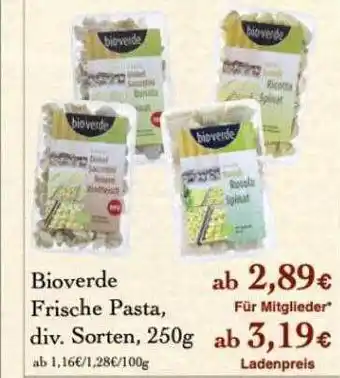 LPG Biomarkt Bioverde Frische Pasta, 250g Angebot