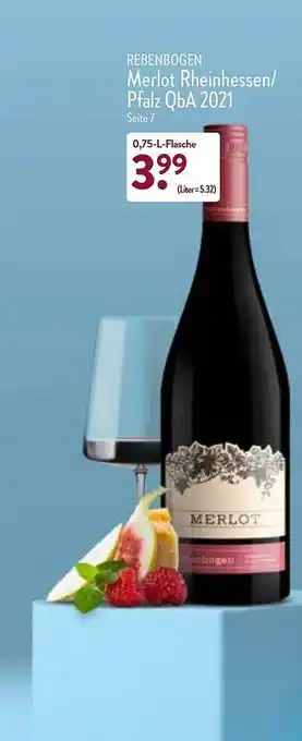 Aldi Nord Rebenbogen Merlot Rheinhessen Oder Pfalz Qba 2021 Angebot