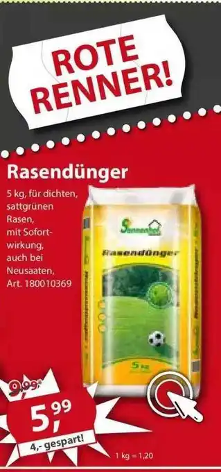 Sonderpreis Baumarkt Rasendünger Angebot