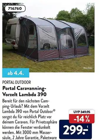 Aldi Nord Portal Outdoor Portal Caravanning-vorzelt Lambda 390 Angebot