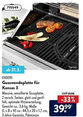 Aldi Nord Enders Gusswendeplatte Für Kansas 3 Angebot