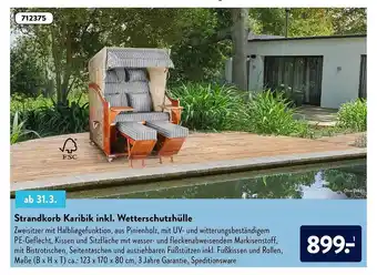 Aldi Nord Strandkorb Karibik Inkl. Wetterschutzhülle Angebot