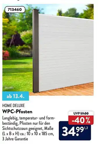 Aldi Nord Home Deluxe Wpc-pfosten Angebot