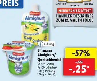 Lidl Ehrmann Almighurt/Quetschbeutel Angebot