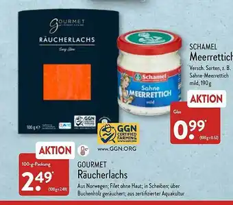 Aldi Nord Schamel Meerrettich Oder Gourmet Räucherlachs Angebot