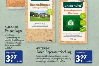 Aldi Nord Gardenline Rasendünger Oder Rasen-reparaturmischung Angebot