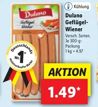 Lidl Dulano Geflügel Wiener Angebot