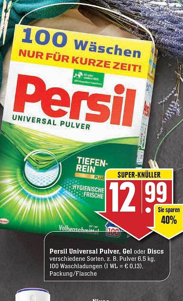 Persil Universal Pulver, Gel Oder Discs Angebot bei Edeka