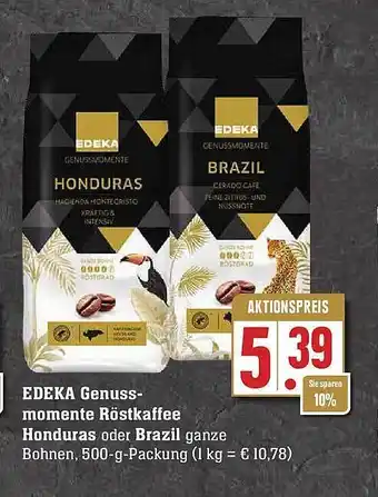 Edeka Edeka Genussmomente Röstkaffee Honduras Oder Brazil Angebot