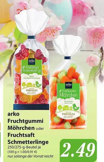 Famila Nord Ost Arko Fruchtgummi Möhrchen Oder Fruchtsaft Schmetterlinge Angebot