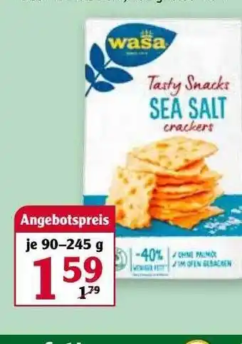 Globus Wasa Tasty Snacks Sea Salt Crackers Angebot