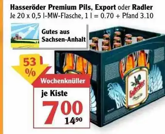 Globus Hasseröder Premium Pils, Export Oder Radler Angebot