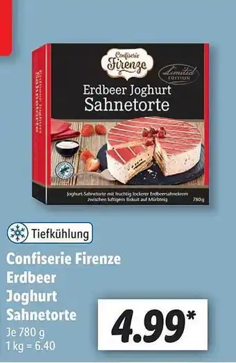 Lidl Confiserie Firenze Erdbeer Joghurt Sahnetorte Angebot