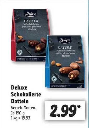 Lidl Deluxe Schokolierte Datteln Angebot