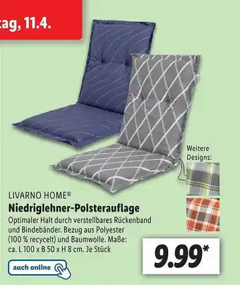 Lidl Livarno Home Niedriglehner-polsterauflage Angebot