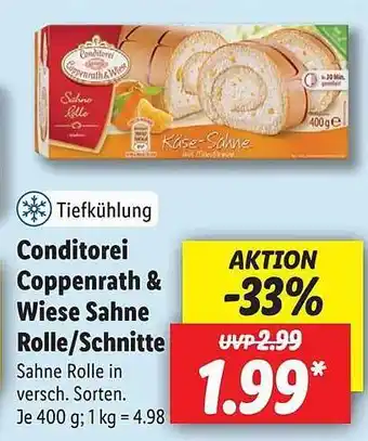 Lidl Conditorei Coppenrath & Wiese Wiese Sahne Rolle Oder Schnitte Angebot