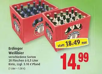 Markant Erdinger Weißbier Angebot