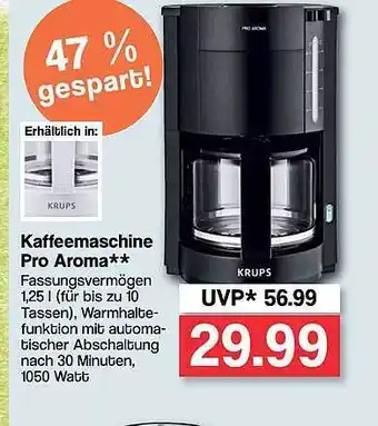 Famila Nord West Kaffeemaschine Pro Aroma Angebot