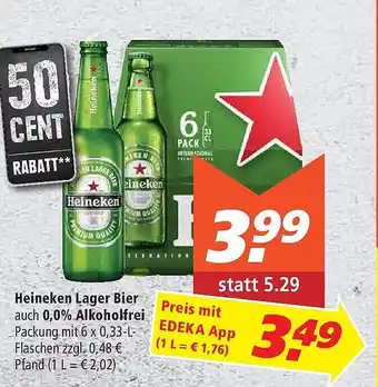 Marktkauf Heineken Lager Bier Auch 0.0% Alkoholfrei Angebot