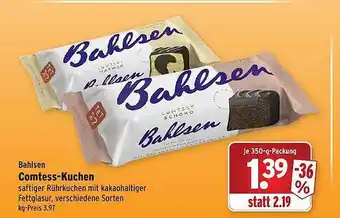 Wasgau Bahlsen Comtess-kuchen Angebot