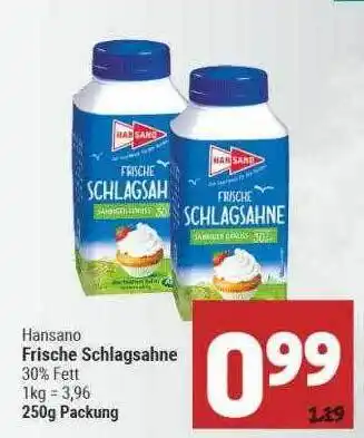 Marktkauf Hansano Frische Schlagsahne Angebot