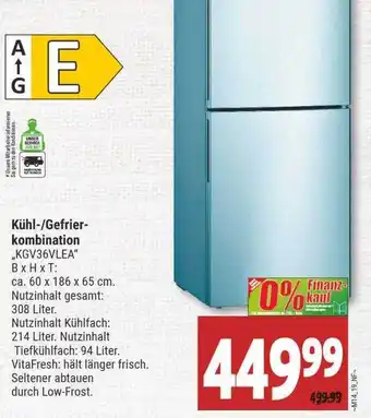 Marktkauf Kühl- Oder Gefrierkombination „kgv36vlea“ Bosch Angebot