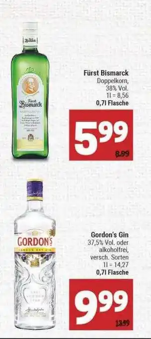 Marktkauf Fürst Bismarck Oder Gordon's Gin Angebot