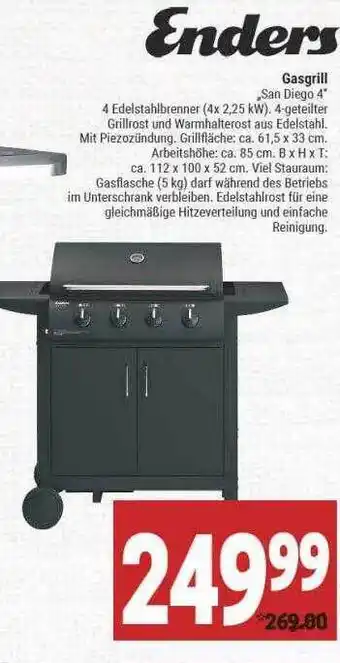 Marktkauf Enders Gasgrill „san Diego 4“ Angebot